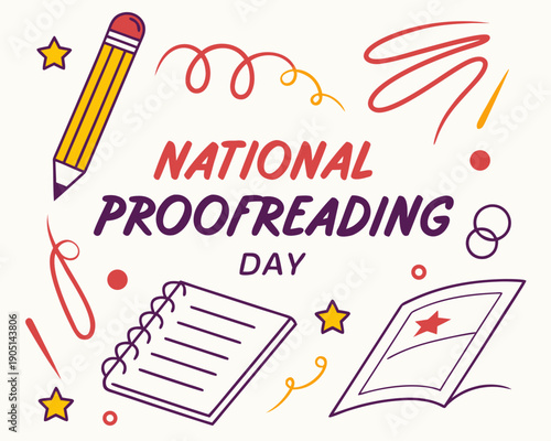 National Proofreading Day Celebration Vector, Editing and Quality Check Illustration