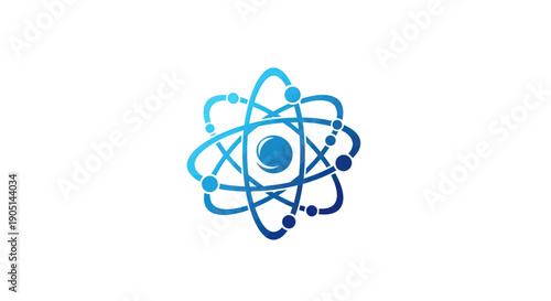 Abstract Atomic Structure Icon, Science and Technology Concept