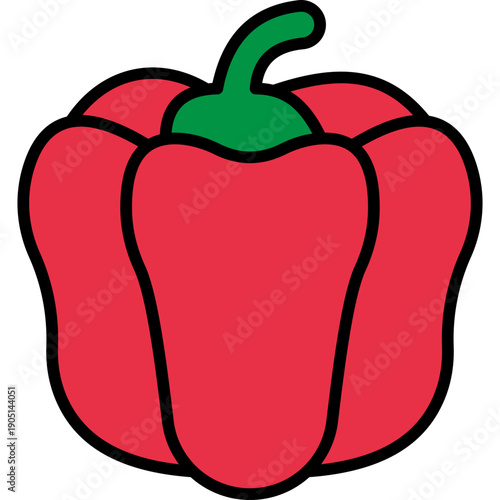 Bell Pepper Line Filled Icon