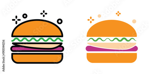 Burger icon illustration design template