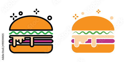 Burger icon illustration design template