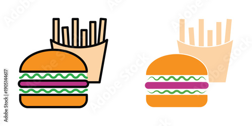 Burger icon illustration design template
