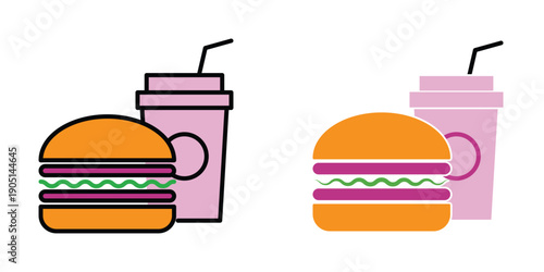 Burger icon illustration design template