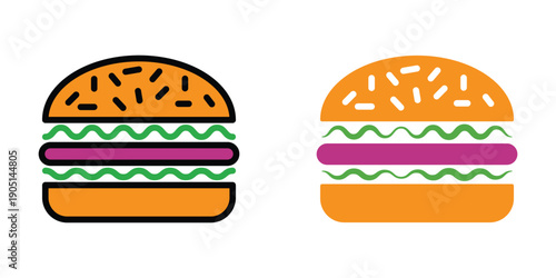 Burger icon illustration design template