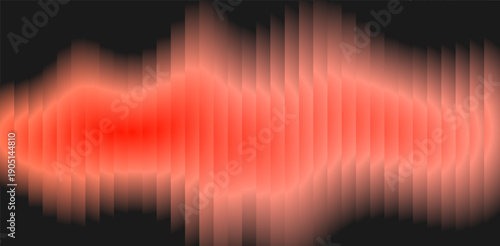 Red Glass Wave Effect with Glowing Light Reflection on Dark Background