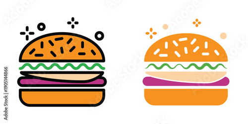 Burger icon illustration design template
