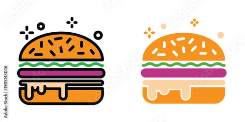 Burger icon illustration design template
