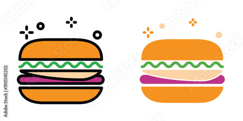 Burger icon illustration design template