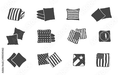 Cornhole bag svg, Cornhole bag silhouette, Cornhole silhouette, Cornhole svg, Corn hole toss silhouette, Cornhole bean bags icon - V02