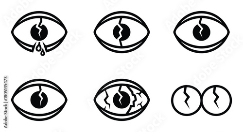 Stylized and artistic eye designs with various patterns and shapes, suitable for creative and symbolic illustrations