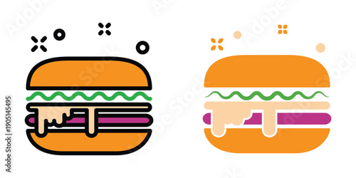Burger icon illustration design template