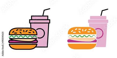 Burger icon illustration design template
