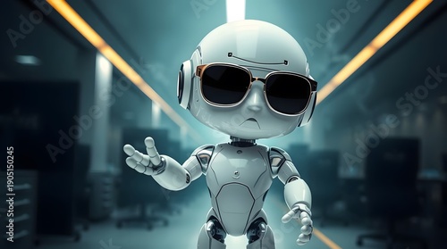 Cool robot ai future technology artificial intelligence sunglasses character