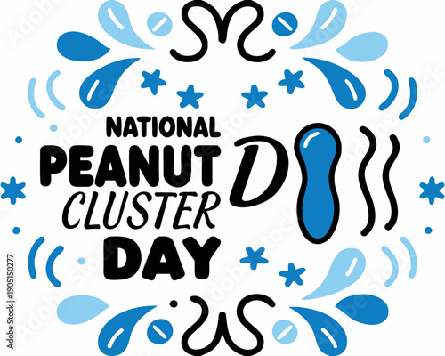 National Peanut Cluster Day Celebration Vector, Chocolate and Peanut Candy Design
