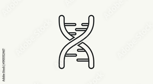 DNA double helix icon, genetics and biotechnology symbol
