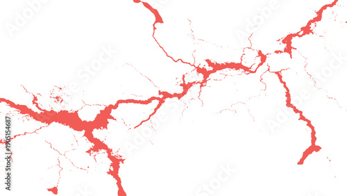 Red paint splatters on white background