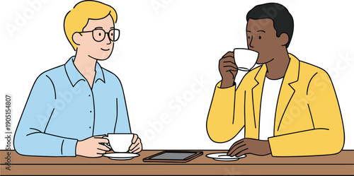 Diverse men of different ages and ethnicities standing together in casual summer clothing including business casual attire and everyday urban fashion