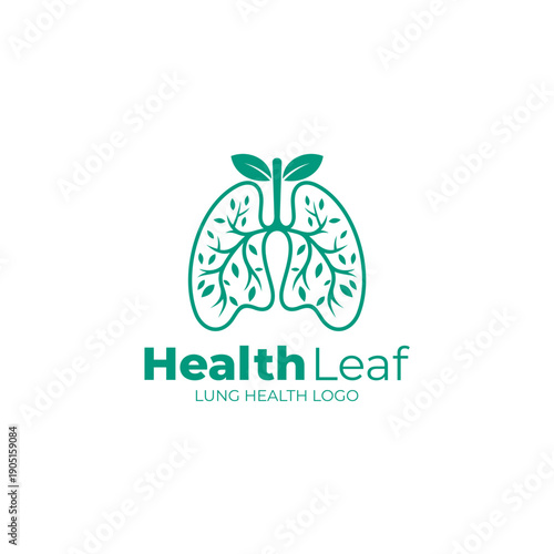 lungs logo and a healing leaf, the logo is ready to use
