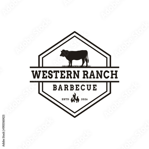 Cattle Livestock Beef Label logo design