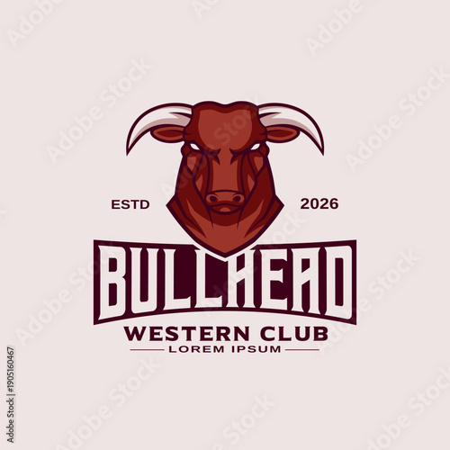 Bull Face for Sports Game Team Logo Design