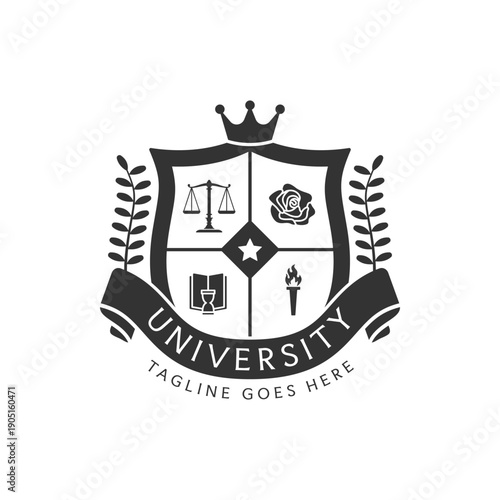 School University Badge logo design