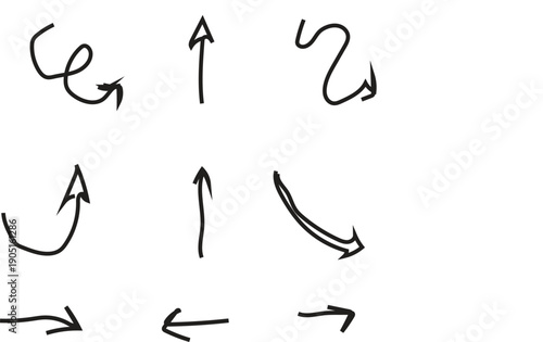 Foto PrintBusiness element icon in doodle style, arrow, infographic