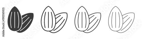 Almond icon. flat stroke linear simple trend modern logotype design