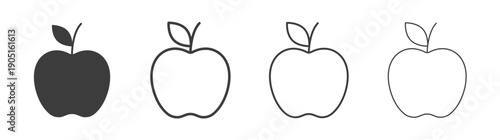Apple icon. flat stroke linear simple trend modern logotype design