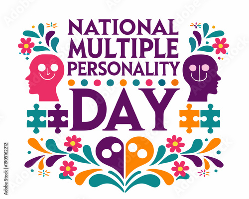 Multiple Personality Awareness Concept Vector, Mental Health Illustration