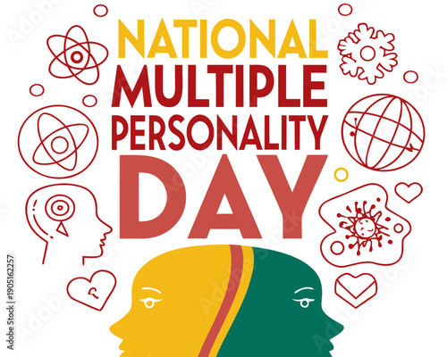 Multiple Personality Awareness Concept Vector, Mental Health Illustration