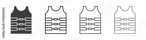 Bulletproof vest icon. flat stroke linear simple trend modern logotype design