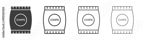 Chips icon. flat stroke linear simple trend modern logotype design