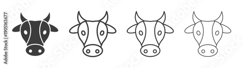Cow icon. flat stroke linear simple trend modern logotype design