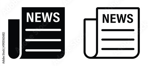 Newspaper icon logo design. news paper sign and symbolign