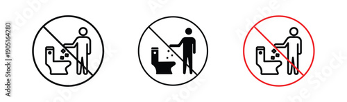 Do not litter in toilet signs. flat stroke linear simple trend modern logotype design
