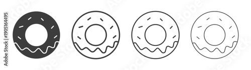 Doughnut icon. flat stroke linear simple trend modern logotype design