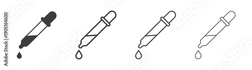 Dropper pipette icon. flat stroke linear simple trend modern logotype design