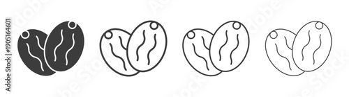 Dry fruit icon. flat stroke linear simple trend modern logotype design