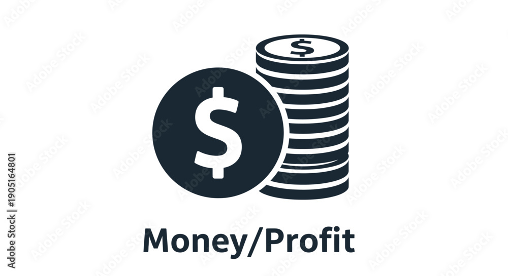 Obraz premium Money profit illustration showing financial growth and income success