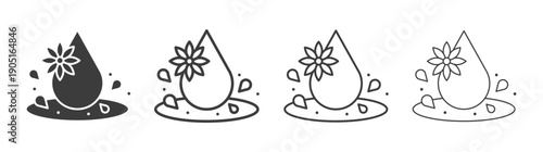 Essentials oil drop icon. flat stroke linear simple trend modern logotype design