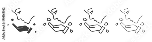 Face washing icon. flat stroke linear simple trend modern logotype design