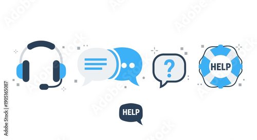 Business communication chat illustration for customer support concepts