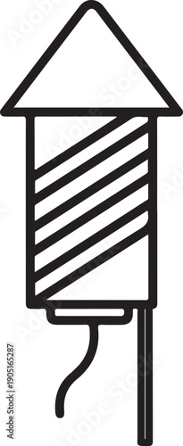 Firecracker outline icon, symbol for celebration and party, festive event, pyrotechnic item for fireworks, holiday decoration