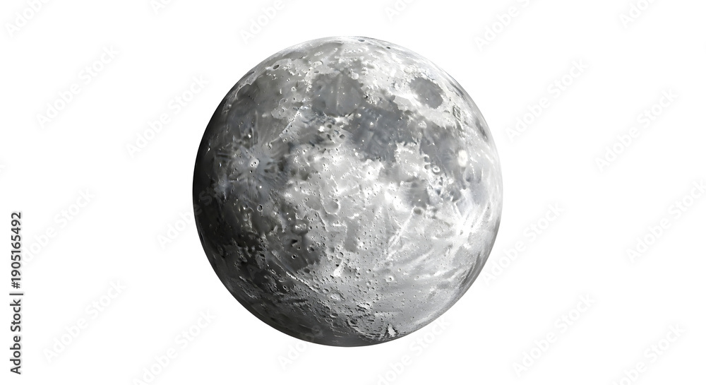 Fototapeta premium Detailed Image of the Moon Isolated on Black