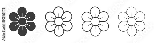 Flowers icon. flat stroke linear simple trend modern logotype design