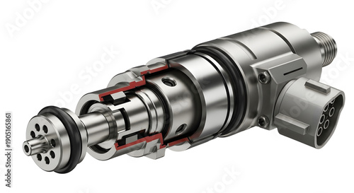 Fuel Injector Cutaway, Engine Automotive Part