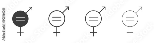 Gender equality icon. flat stroke linear simple trend modern logotype design
