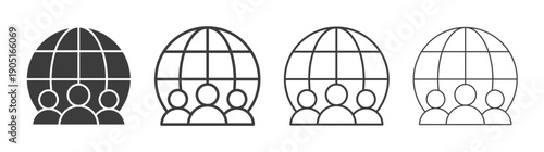 Global leadership icon. flat stroke linear simple trend modern logotype design