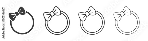 Hair tie icon. flat stroke linear simple trend modern logotype design