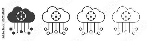 High server uptime icon. flat stroke linear simple trend modern logotype design